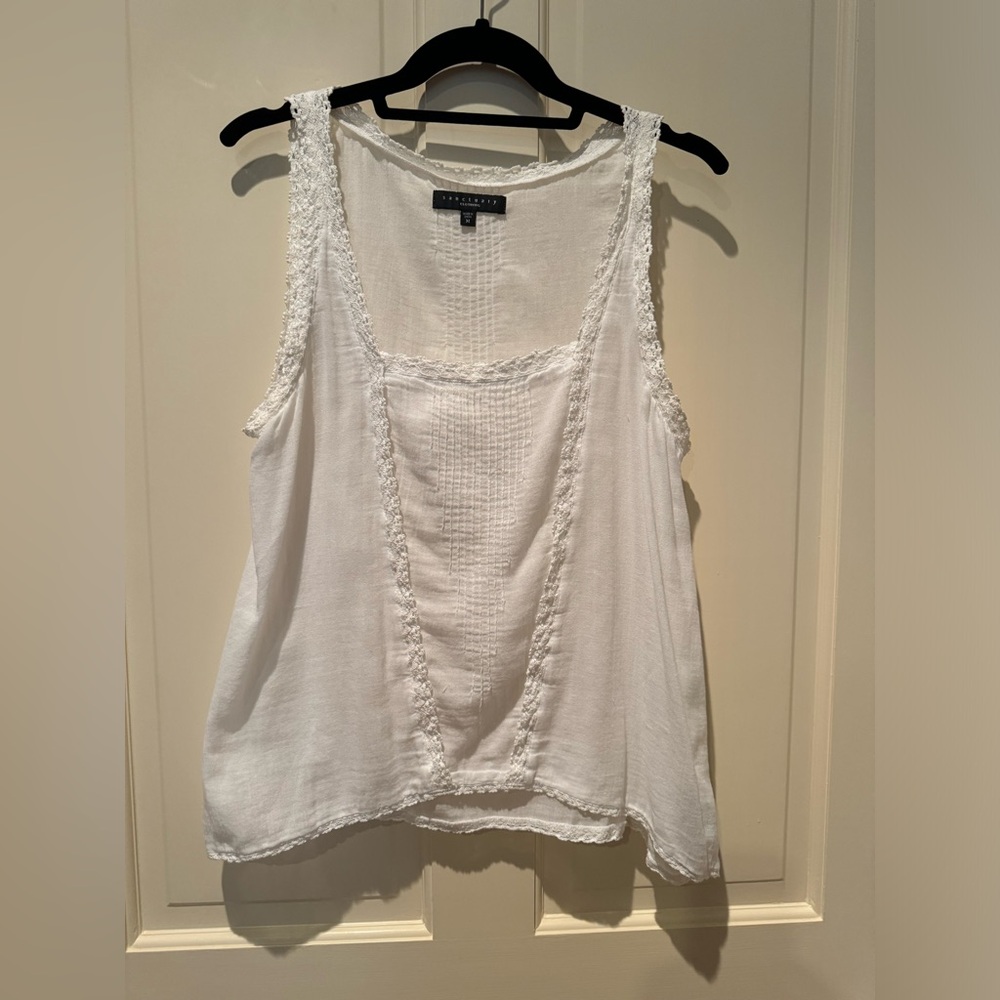 Sanctuary white eyelet sleeveless blouse